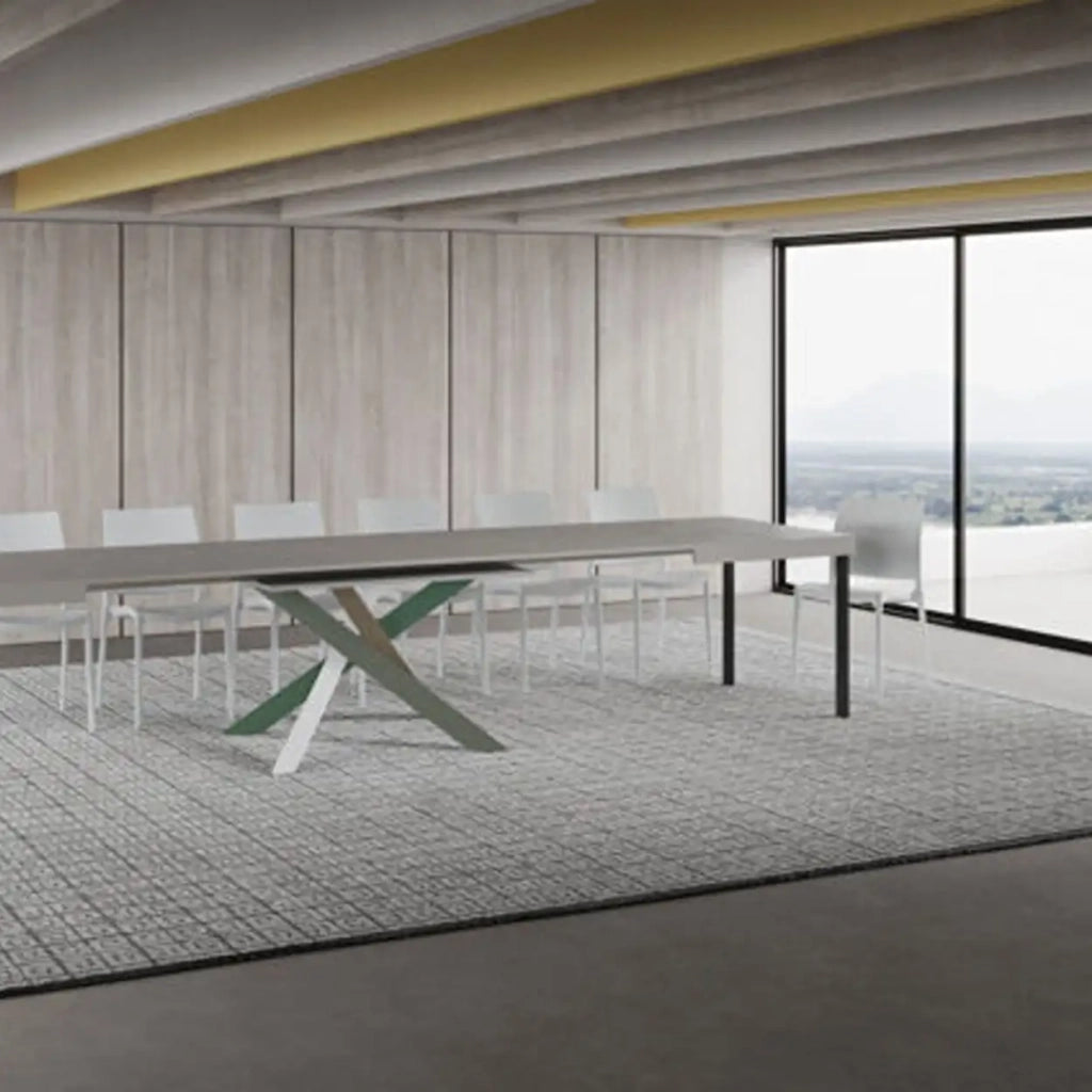 Tavolo allungabile 160/420x90 cm Volantis cashmere gambe multicolore 4/A