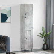 Credenza-Buffet-Armadio da cucina Grigio Cemento 34,5x34x180 cm in Legno Multistrato 644636