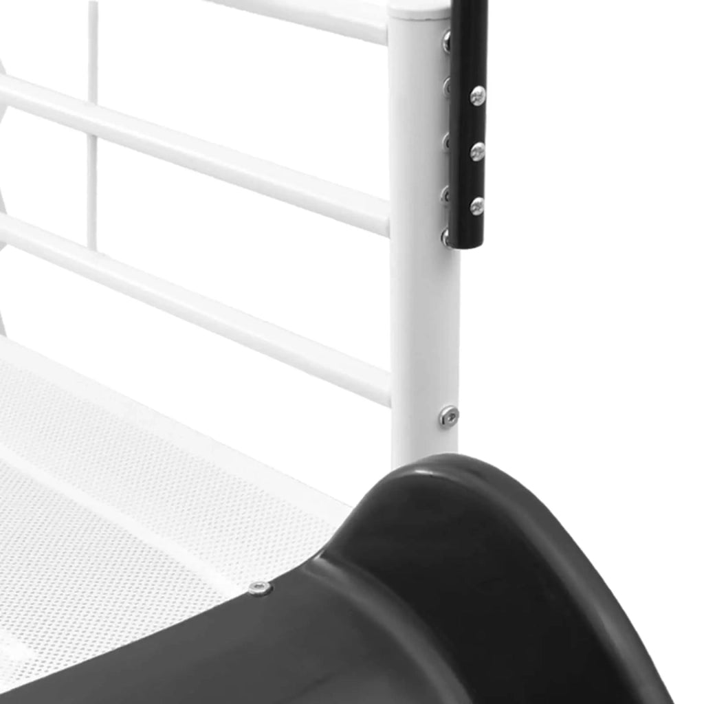 Letto loft per bambini con scivolo Bianco e Antracite
