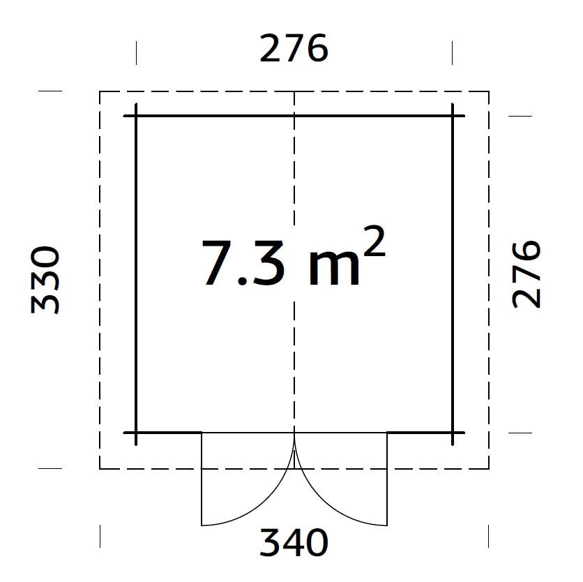 Casetta in legno non trattato Lotta A 296X296