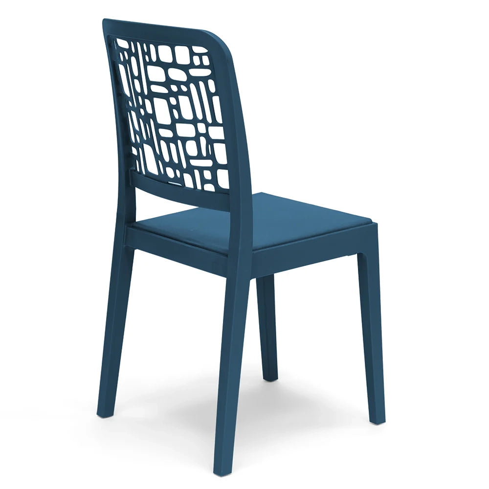 Sedia in polipropilene MEDEA, impilabile, resistente ai raggi UV, design moderno, ideale per sala da pranzo, cucina, sala d’attesa, bar, ristoranti o giardino, colore Petrolio