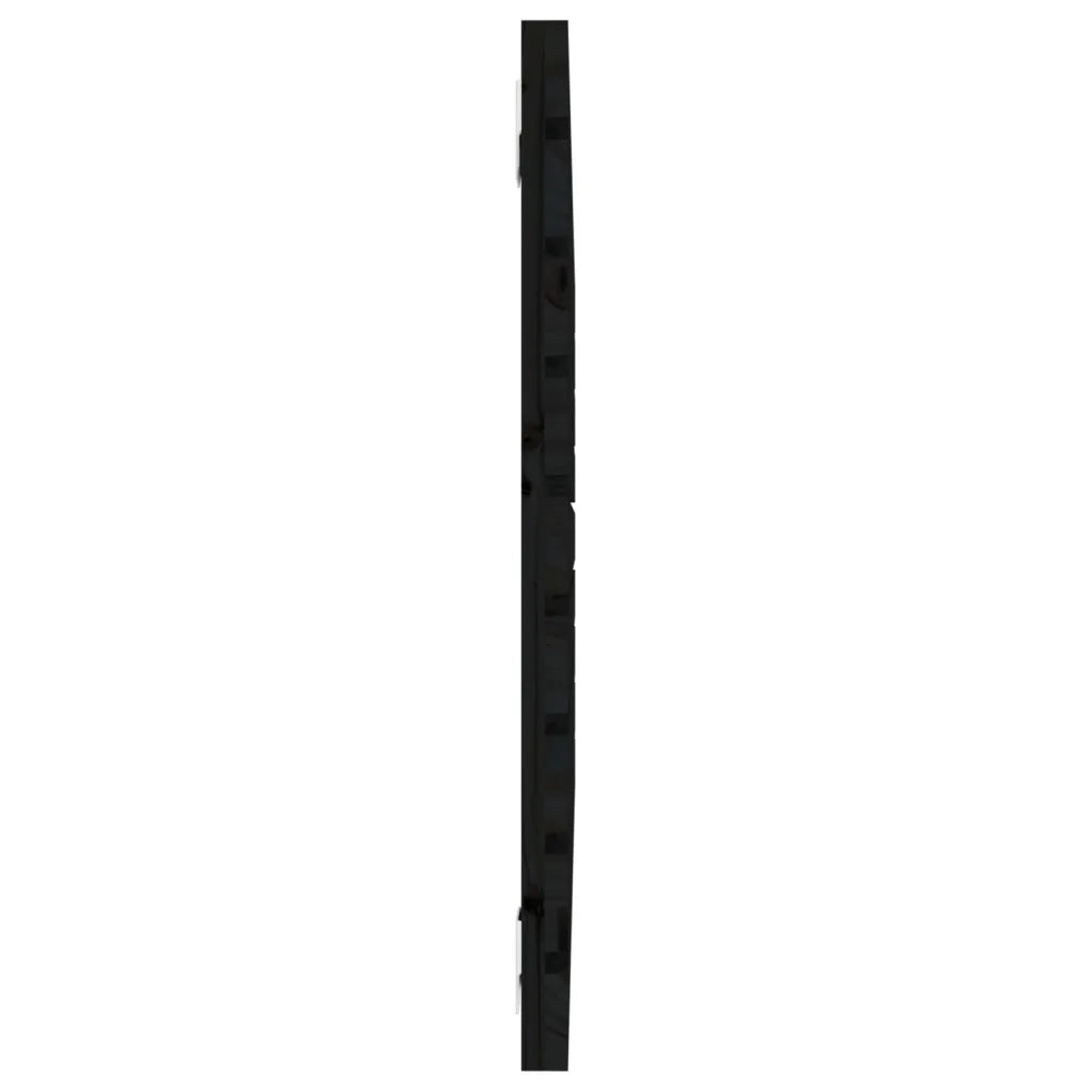 Testiera da Parete Nera 81x3x63 cm in Legno Massello di Pino