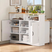?lot cucina con tavolo estraibile e sedie - Xylo - Bianco, ruote, ampio spazio di stoccaggio