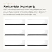 Organizzatore per pallet - 6 pezzi - Transparenza - Funzione magnetica - Adatto per prodotti base - 25 x 3 x 6 cm