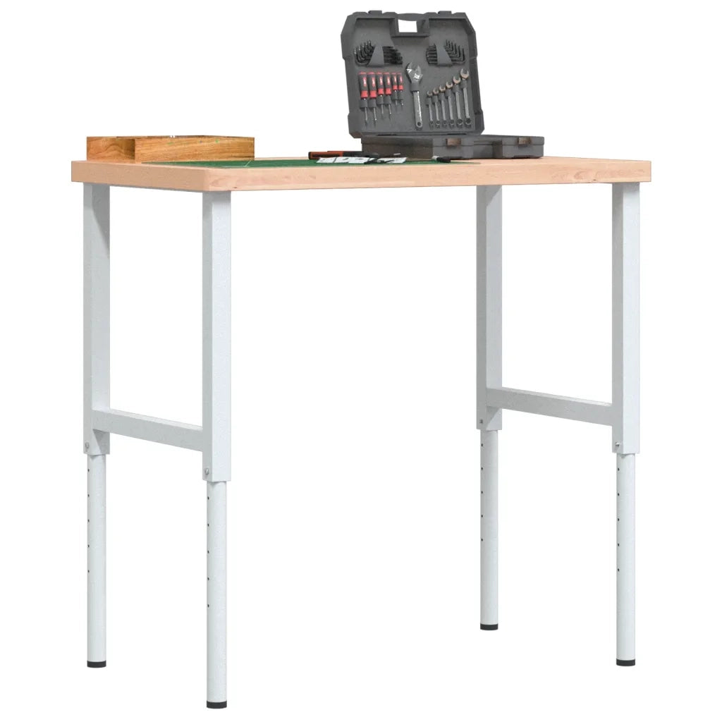 Banco Lavoro 100x60x(73-99,5) cm Legno di Faggio Rettangolare 3309705