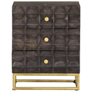 Comodino-Tavolino da notte Nero 40x30x50 cm in Legno Massello di Mango