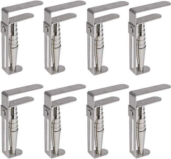 8 pacchi di clip per tovagliato in acciaio inossidabile, 9,5x5 cm, clip per tovagliato per tavole da giardino, clip per tovagliato per esterni, clip per tovagliato per tavole spesse