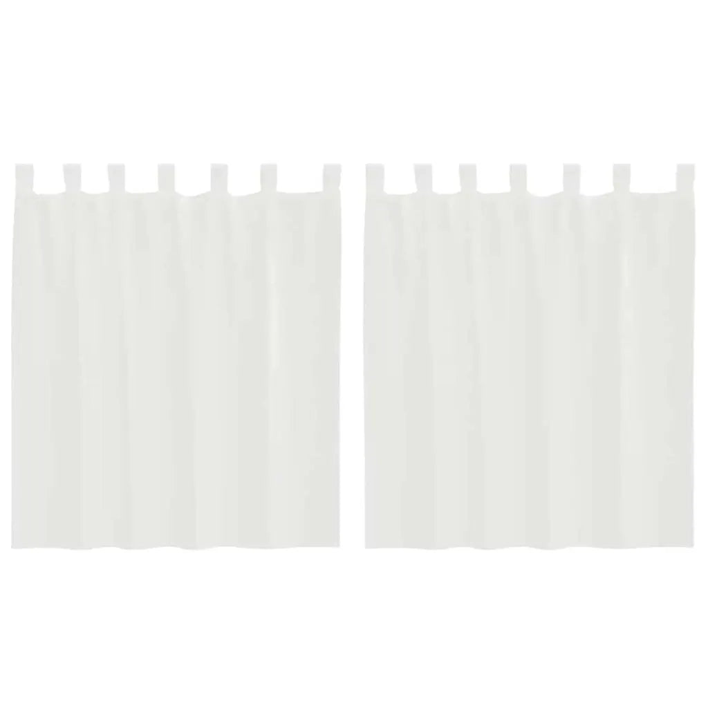 Tende in Voile con Tasche per Aste 2 pz Bianco