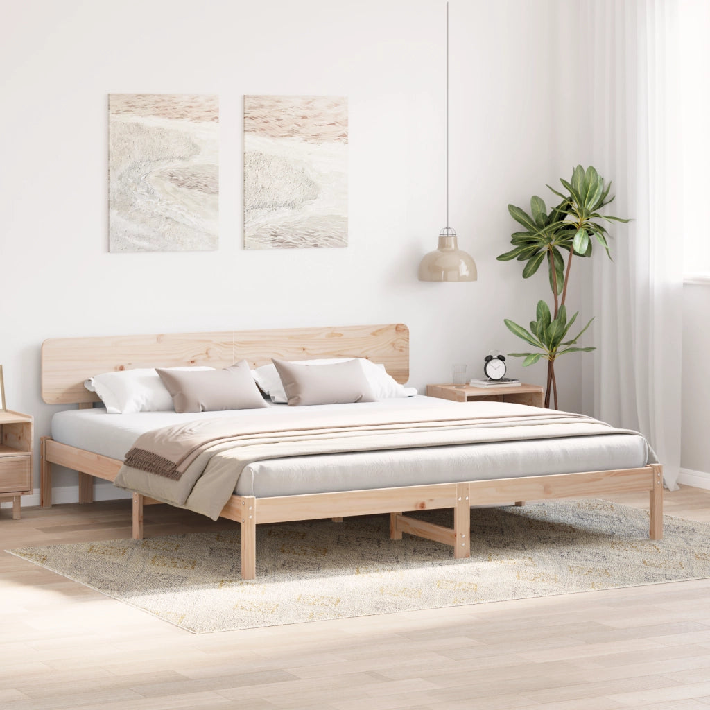 Struttura letto con testiera 180x200 cm Legno massello di pino