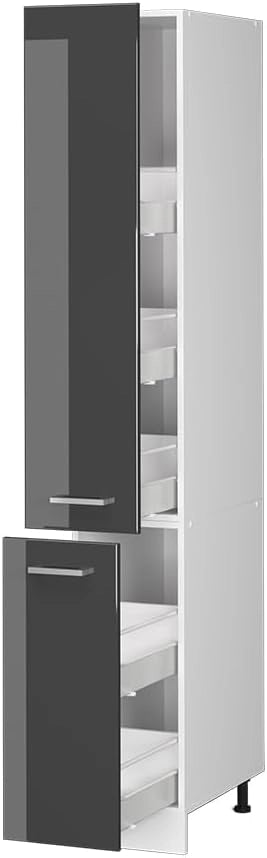 Dispensa universale R-Line, Antracite lucido, 30 cm con porte, per la conservazione di utensili domestici e per hobby