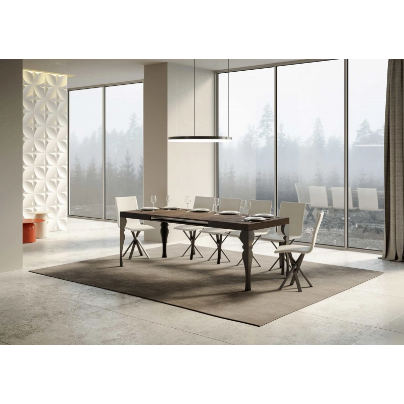 Tavolo allungabile 90x180/440 cm Paxon telaio Antracite - Noce