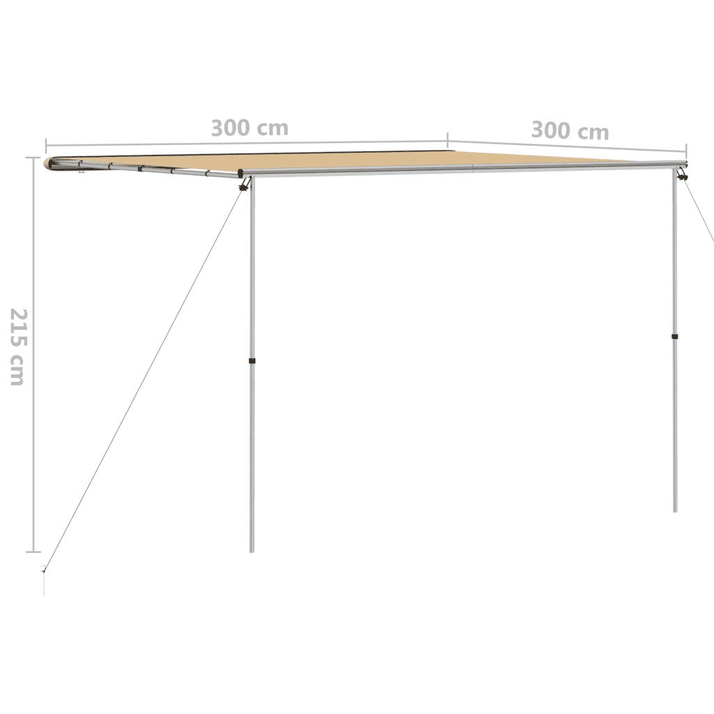 vidaXL Tendalino per Camper e Roulotte 3x3x2,15 m Beige