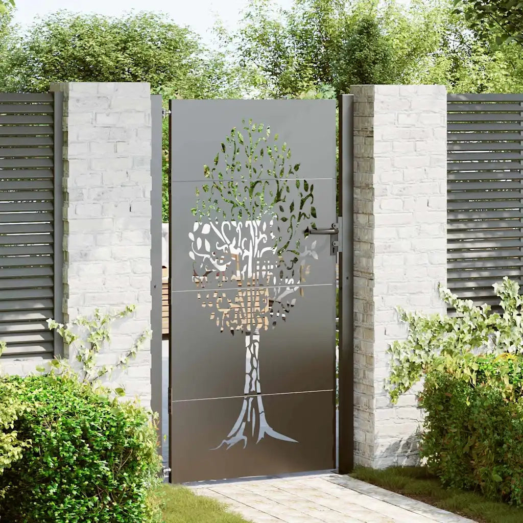 vidaXL Cancello da giardino con blocco Nero 105 x 175 cm