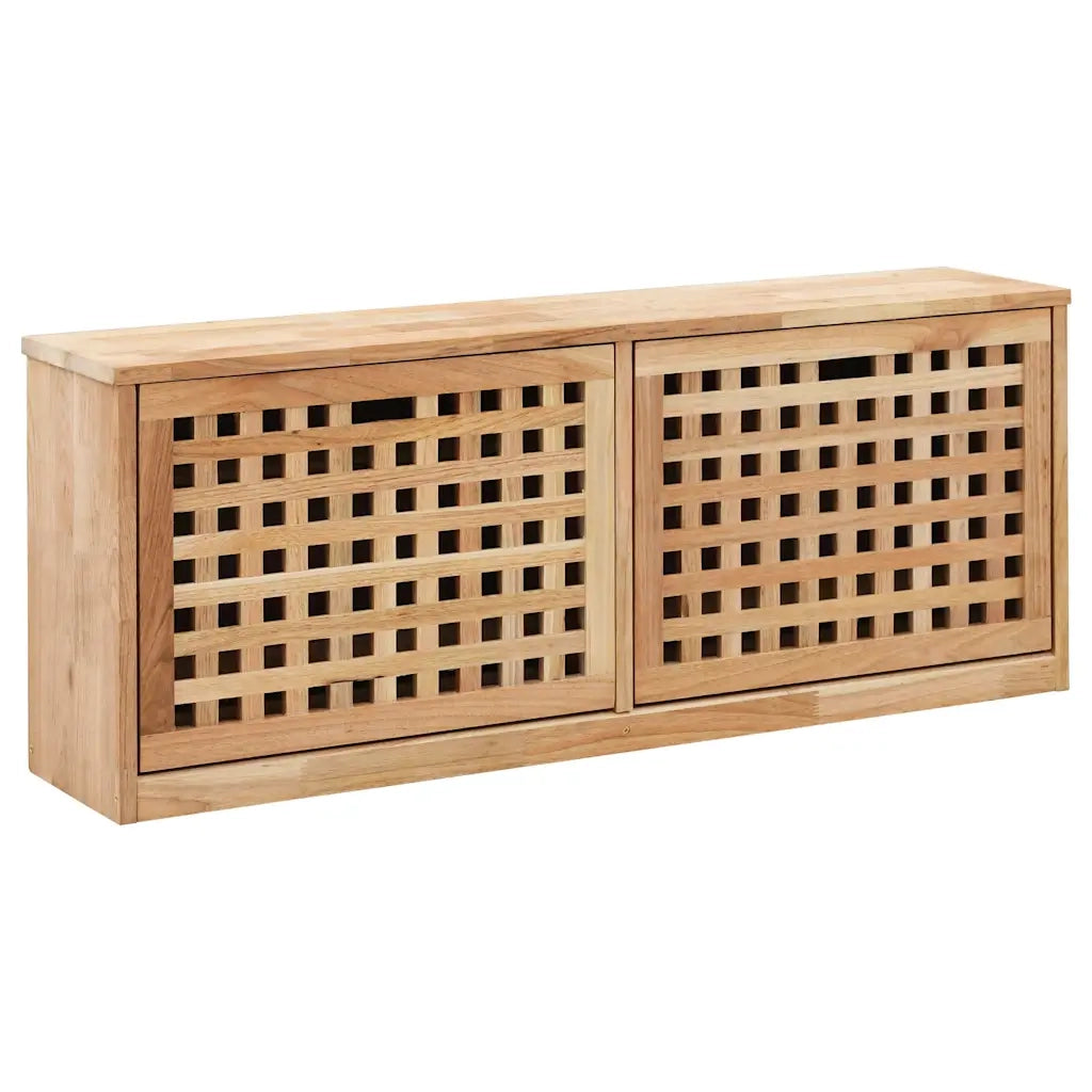 Panca con Scarpiera 94x20x38 cm in Legno Massello di Noce 247599