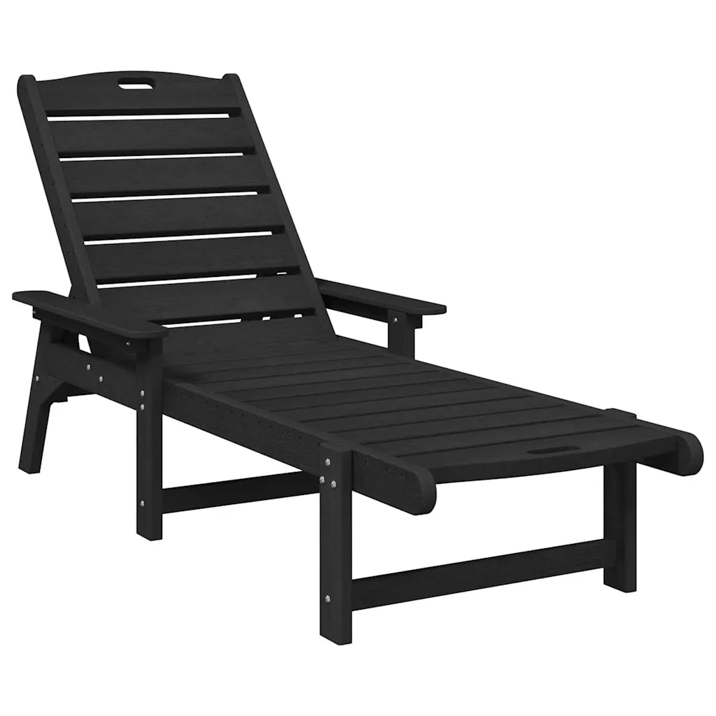 Lettino da sole Nero 195,5 x 53 x 98,5 cm HDPE CFW1228544
