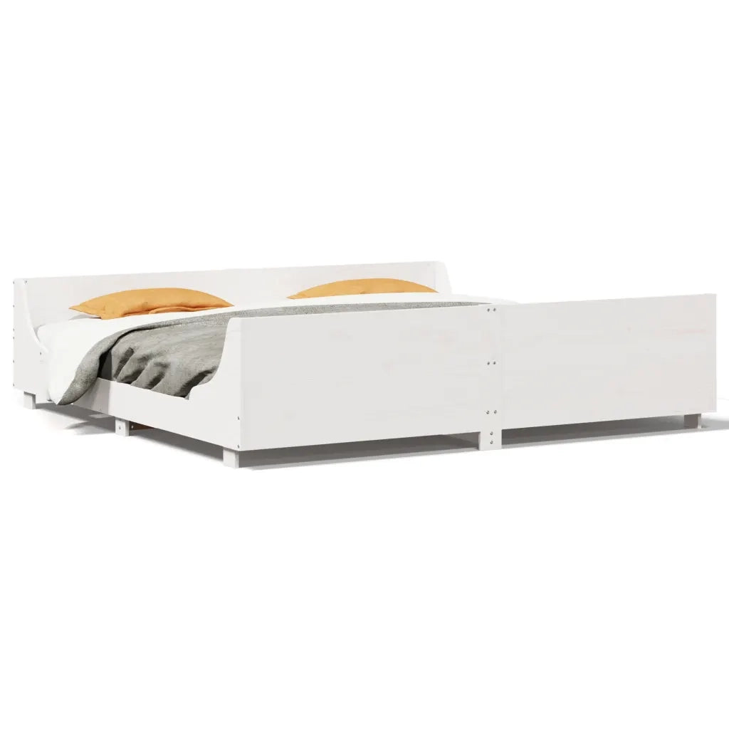 Letto senza Materasso Bianco 180x200 cm Legno Massello di Pino 3302274