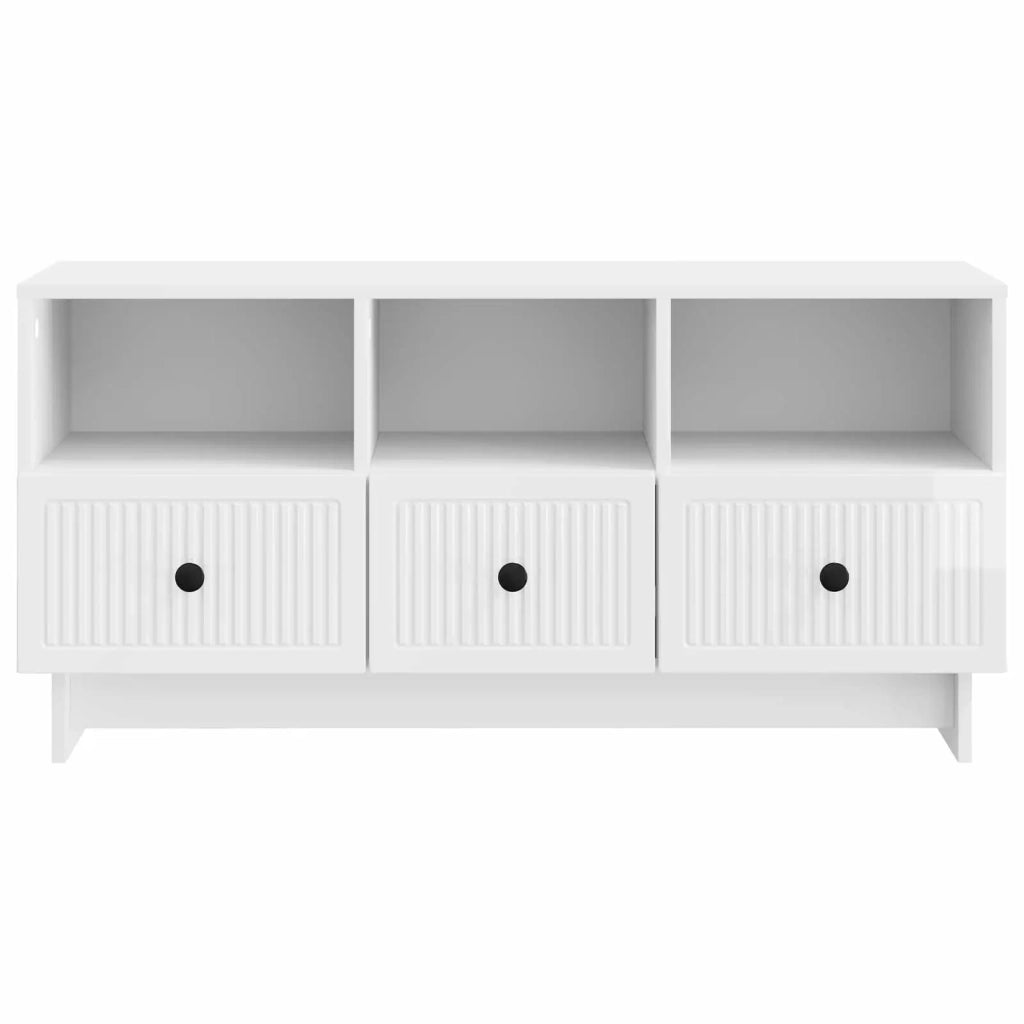 Mobile TV Bianco Lucido 102 x 34,5 x 50 cm Legno ingegnerizzato 893989