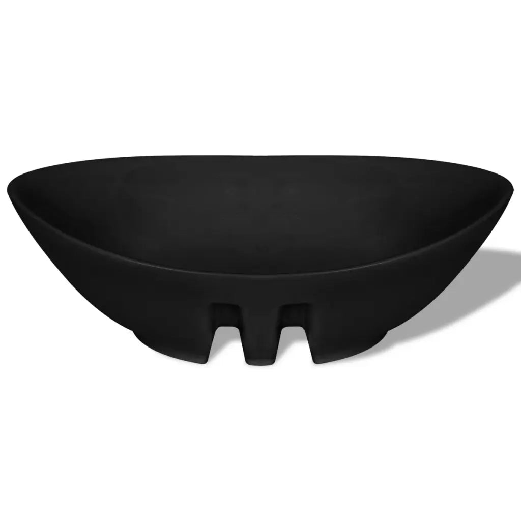 Lavello Ovale in Ceramica di Lusso Nero Troppopieno 59x38,5 cm CFW8376624