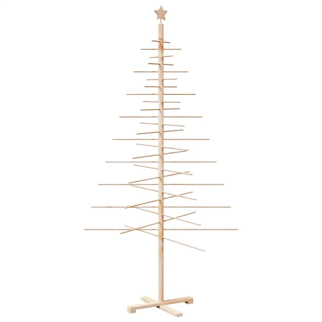 Albero di Natale Decorativo in Legno 210 cm Legno Massello Pino
