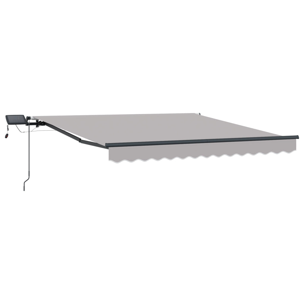 Tenda Retrattile Manuale con LED Grigio Chiaro 300x250 cm