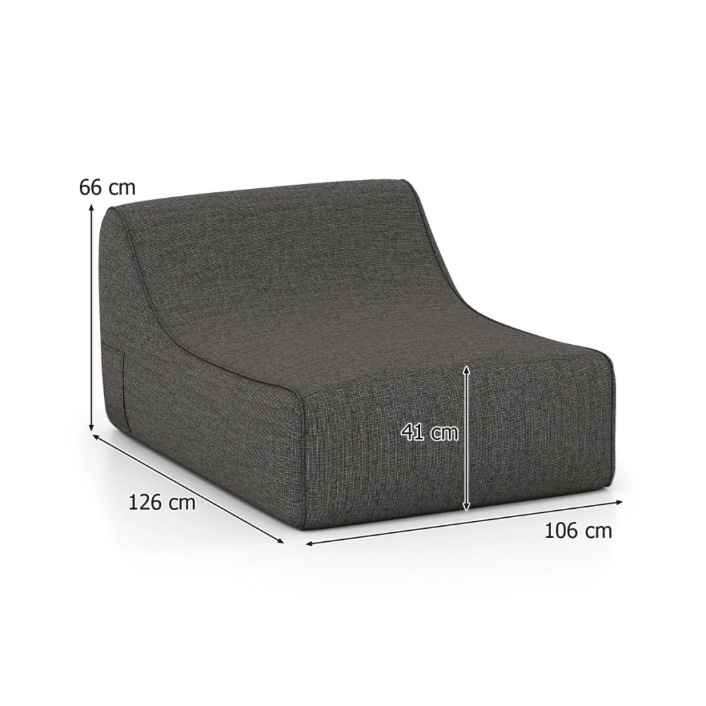 Poltrona gonfiabile ergonomica 126 x 106 x 66 cm con base antiscivolo design moderno poliestere grigio 20_0018738
