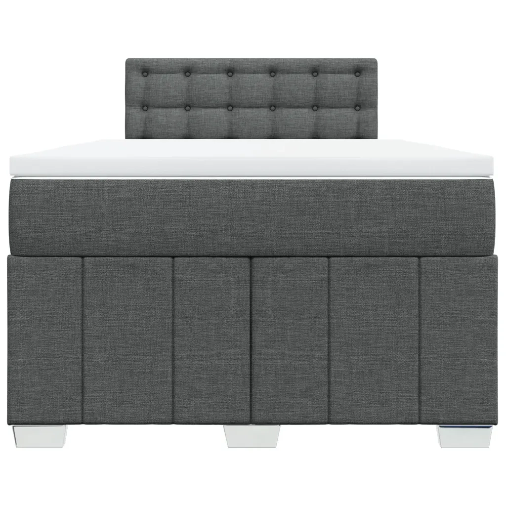 Giroletto a Molle con Materasso Grigio Scuro 120x200 cm Tessuto