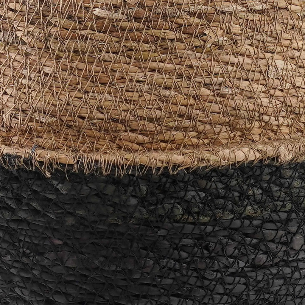 Vaso da fiori con manici Nero Ø 45 x 36 cm 100% Erba marina