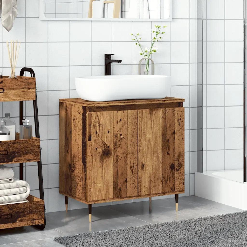 Mobile da Bagno Legno Antico 58x33x60 cm in Truciolato 857214