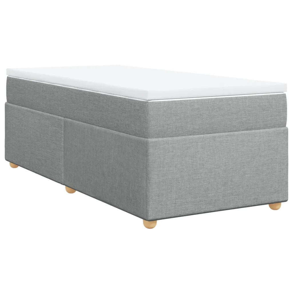 Giroletto a Molle con Materasso Grigio Chiaro 90x190 cm Tessuto
