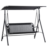 EasyComfort Dondolo da Giardino Terrazza 2 Posti con Tettuccio Regolabile in Metallo e Texteline 172x110x155cm Nero