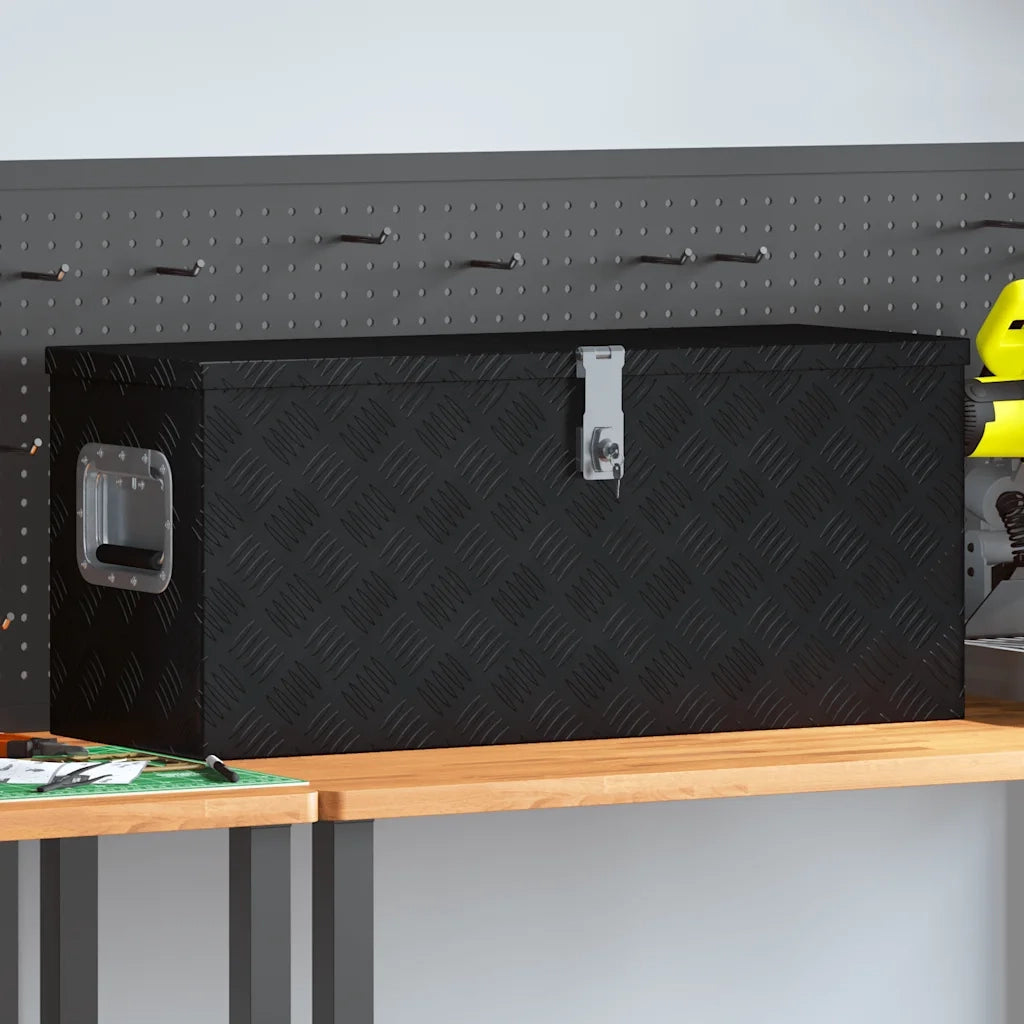 Cassetta in Alluminio 80x30x35 cm Nera 146442