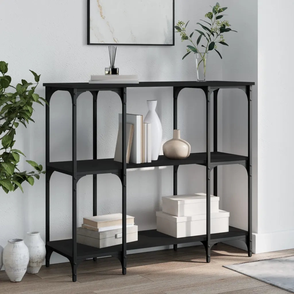 Tavolino Consolle-Tavolino da soggiorno-Tavolo Nero 102x35x90 cm in Legno Multistrato
