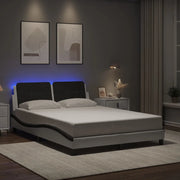 Giroletto con LED senza Materasso-Struttura Letto Zadar Bianco e Nero 140x200 cm