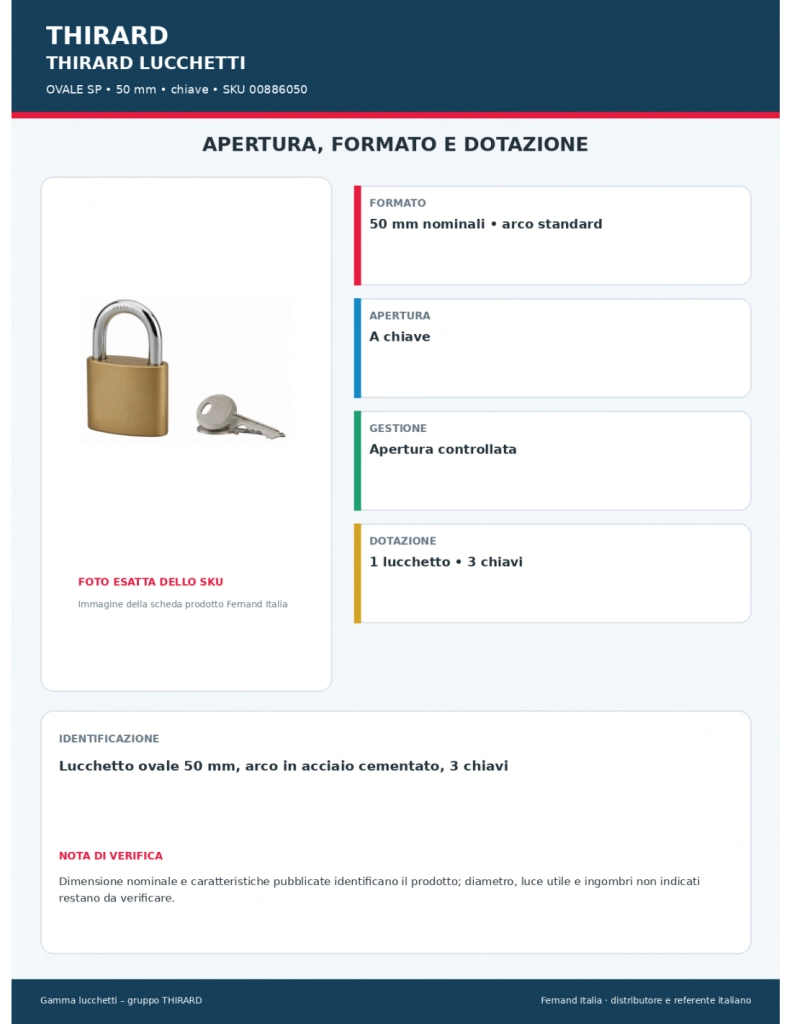 Lucchetto ovale 50 mm, arco in acciaio cementato, 3 chiavi – Serrurerie de Picardie