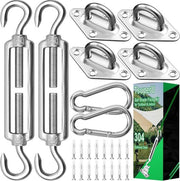 Set di fissaggio di tenda per accessori da giardino con chiodo a molla in acciaio inossidabile M6, per fissaggio di tenda con chiave a tre punte o rettangolare, spanna per pergola, balcone, set di fissaggio idropofico 40 pezzi