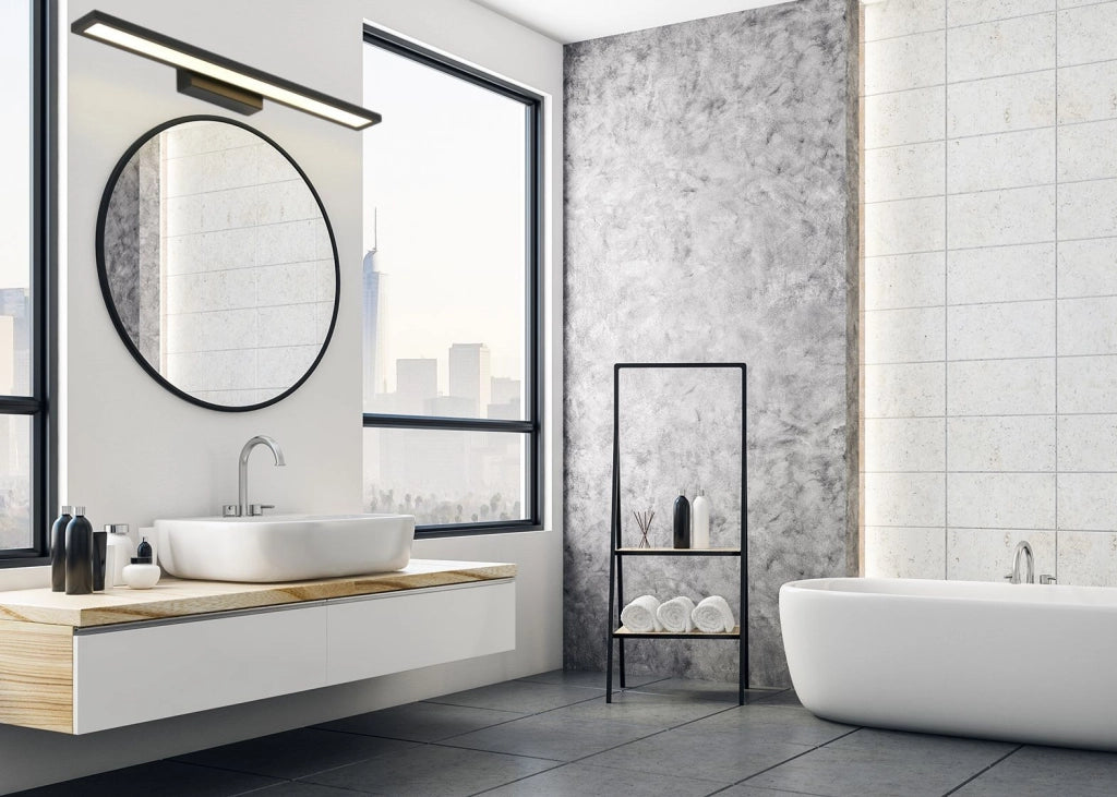 Lampada Da Muro Da Bagno Led Sopra Specchio 60cm APP840-1W Flat Black
