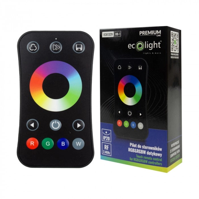 Telecomando RF touch per strisce LED RGB/RGBW R8-1 nero Ecolight
