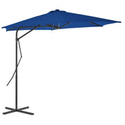 Ombrellone da esterno con palo in acciaio 300 x 230 cm blu 02_0008203