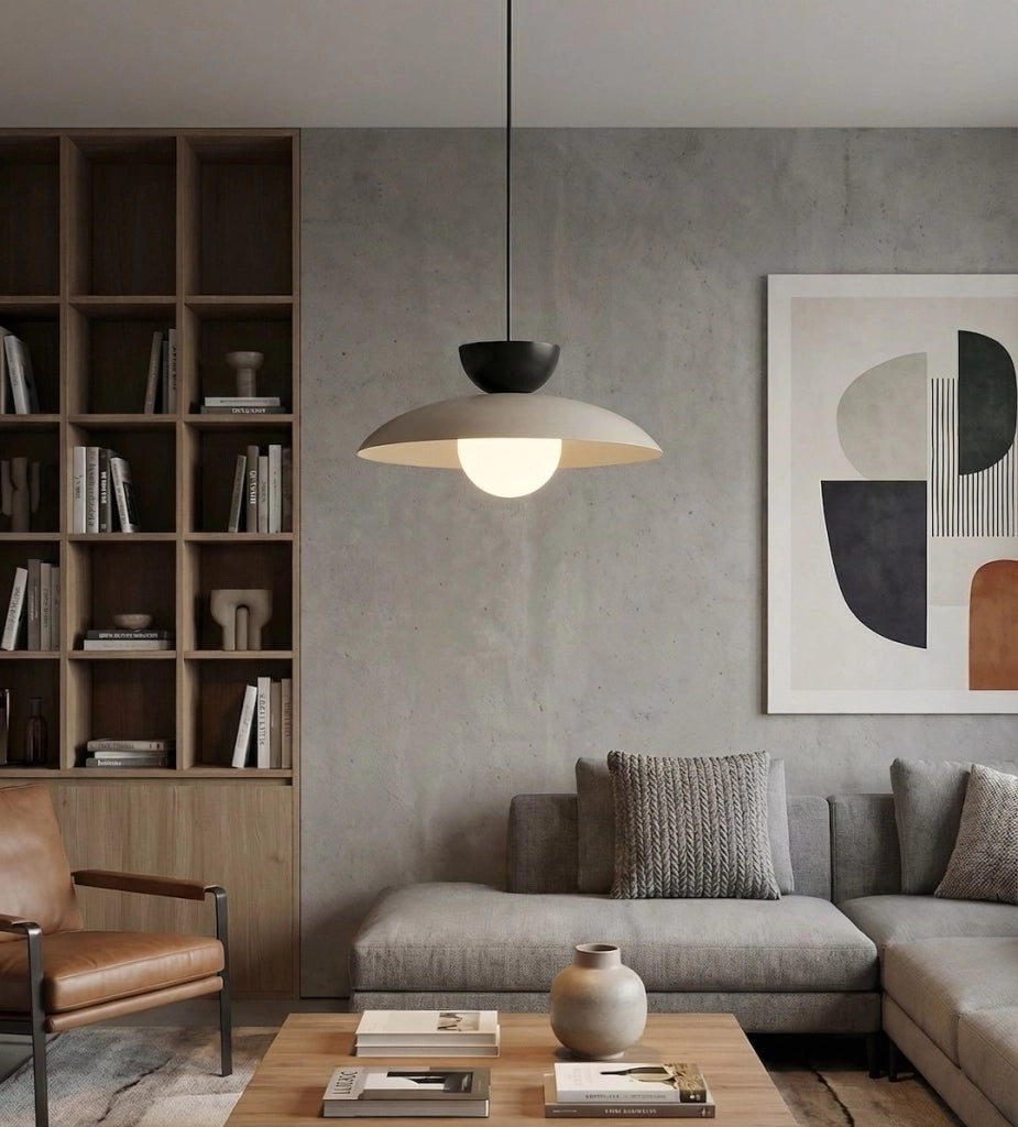 Lampada sospesa minimalista MULAN beige Emibig 1xG9