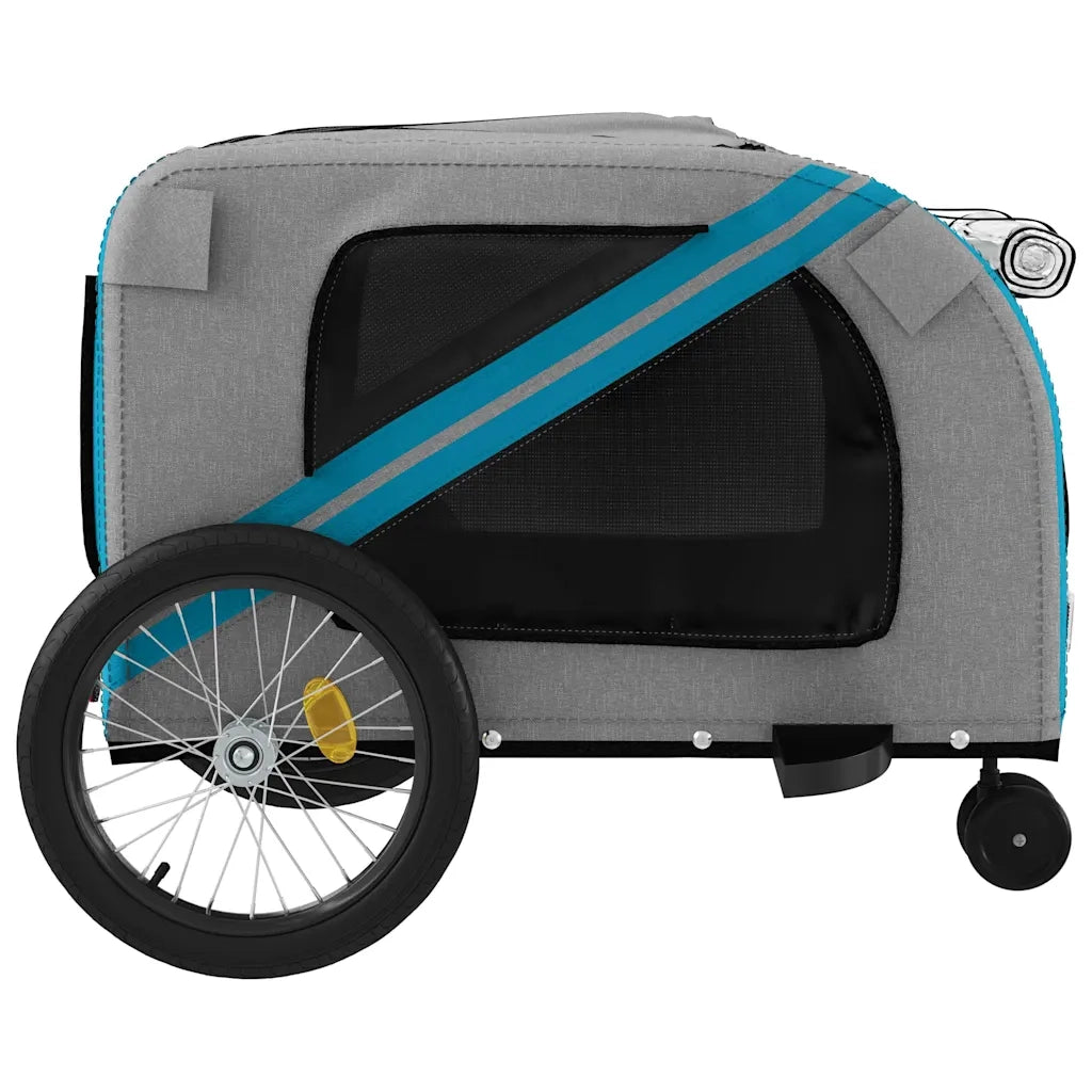 Rimorchio da Bici per Animali Blu e Grigio Oxford e Ferro CFW9470782