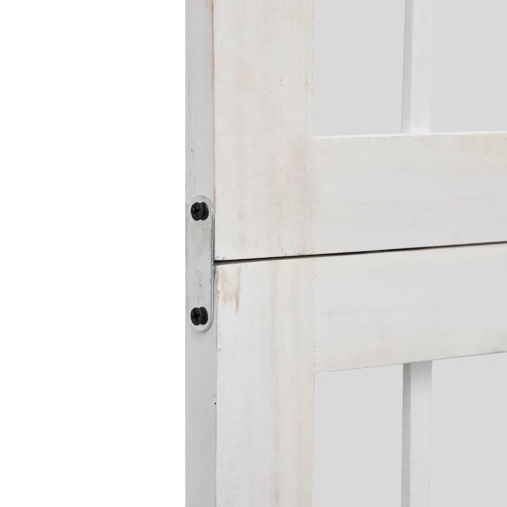 vidaXL Divisorio Ambienti 4Pannelli Bianco Legno Massello di Paulownia