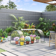 SERRA 200x100x80 cm in plastica verde con telaio in acciaio
