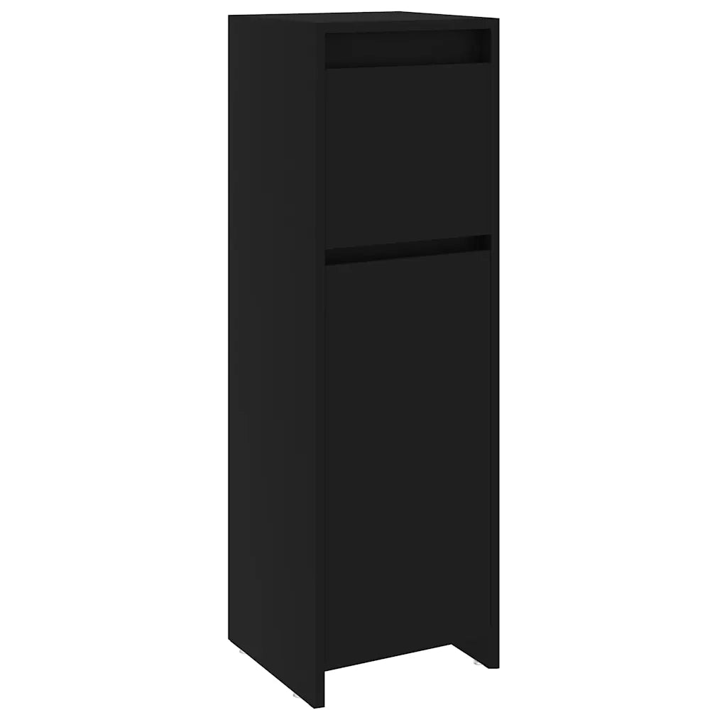 Armadio da Bagno Nero 30x30x95 cm in Truciolato cod mxl 31373