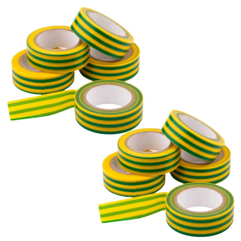Kit nastro isolante in pvc autoestinguente multicolore per impianti sicuri *** colore giallo/verde, dimensioni 15 mm ...