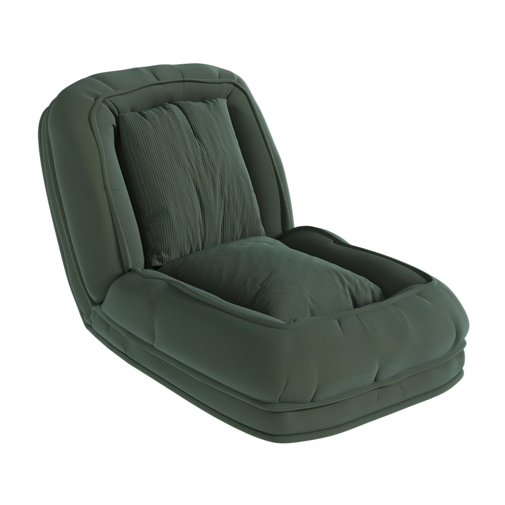 DIVANO LETTO Pieghevole Ergonomico 90°-180° 5 posizioni Verde Tessuto
