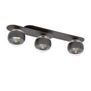 Plafoniera Emibig Plaza 3 3xE14 metallo nero trasparente