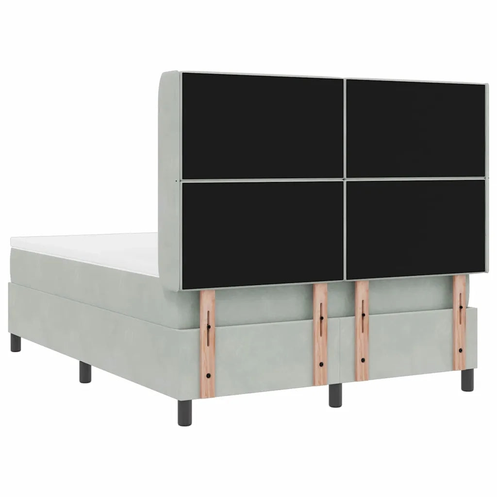 Letto a molle con testiera Grigio chiaro 140 x 200 cm Velluto 3343814