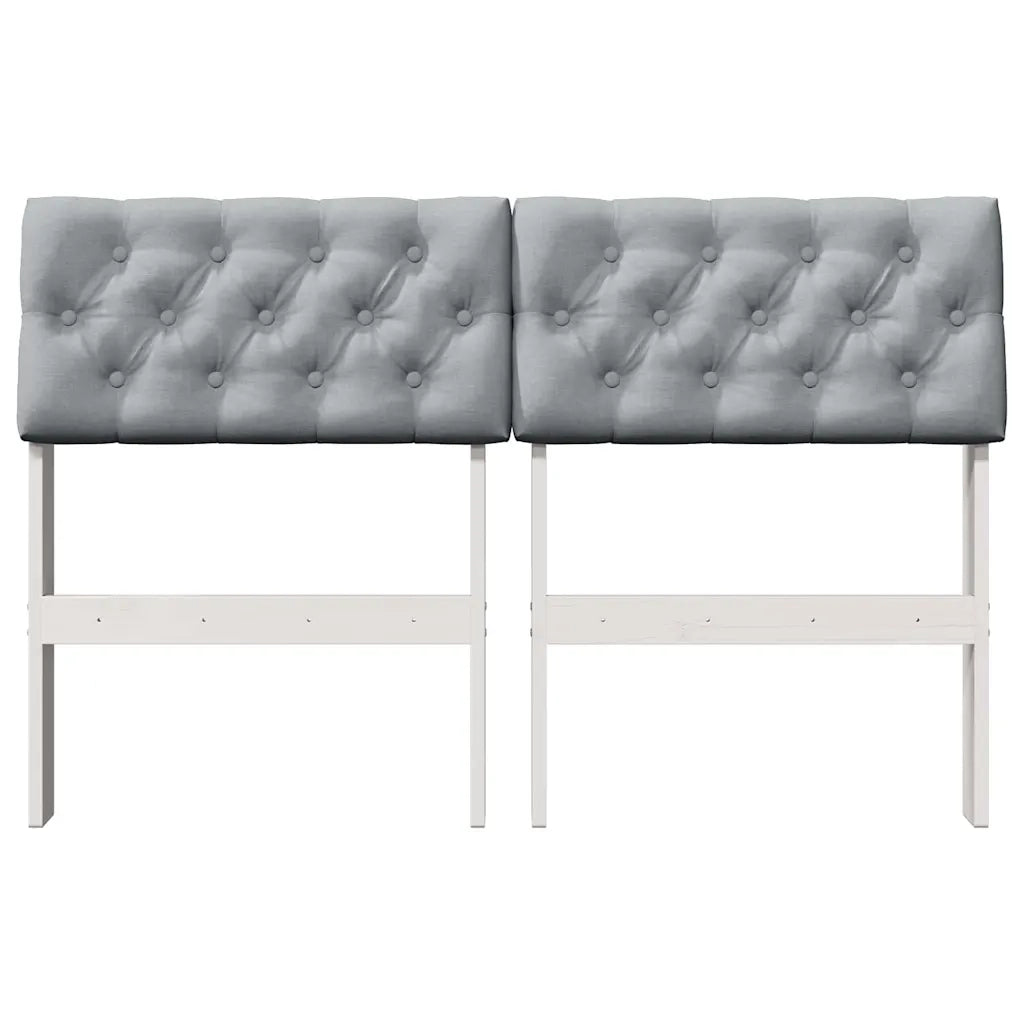 Testiera imbottita Grigio chiaro 120 cm Pino massello 879188
