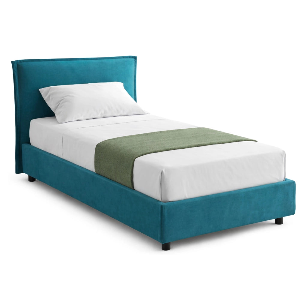 Brozolo, Letto Singolo Materasso Incluso Made in Italy, Azzurro