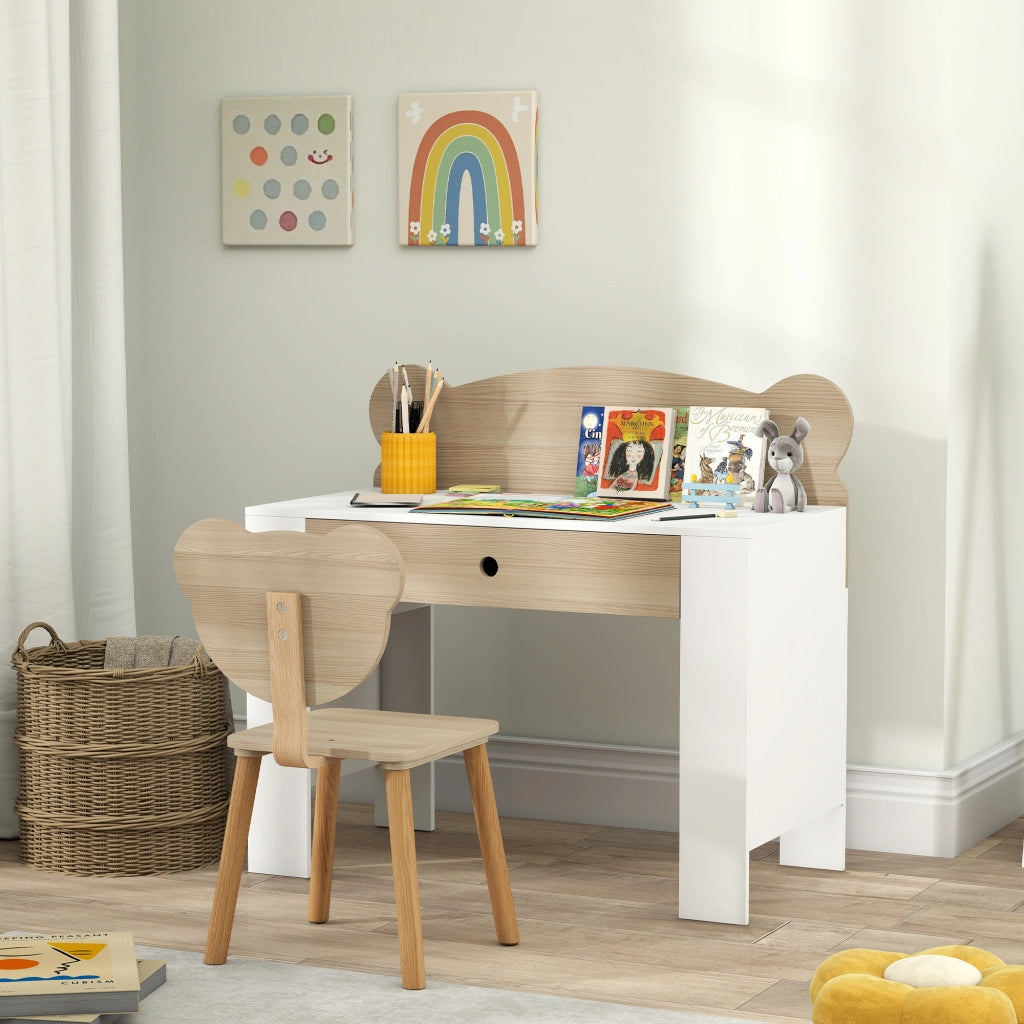 Scrivania per Bambini con Sedia ¨C zephmum ¨C Legno Naturale